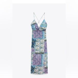 Zara Printed Knotted Midi Dress